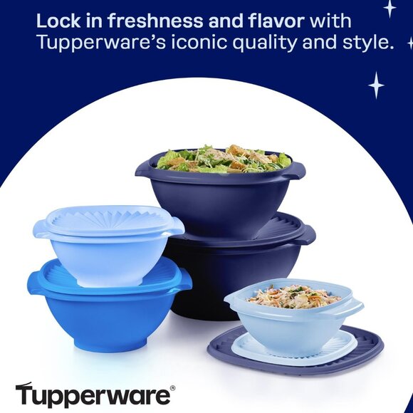 Tupperware Heritage Collection Servalier Bowl 5 Piece Food Storage Container Set - Picture 1 of 9